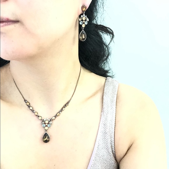 Givenchy chocolate brown  crystal set 3 - Picture 3 of 7